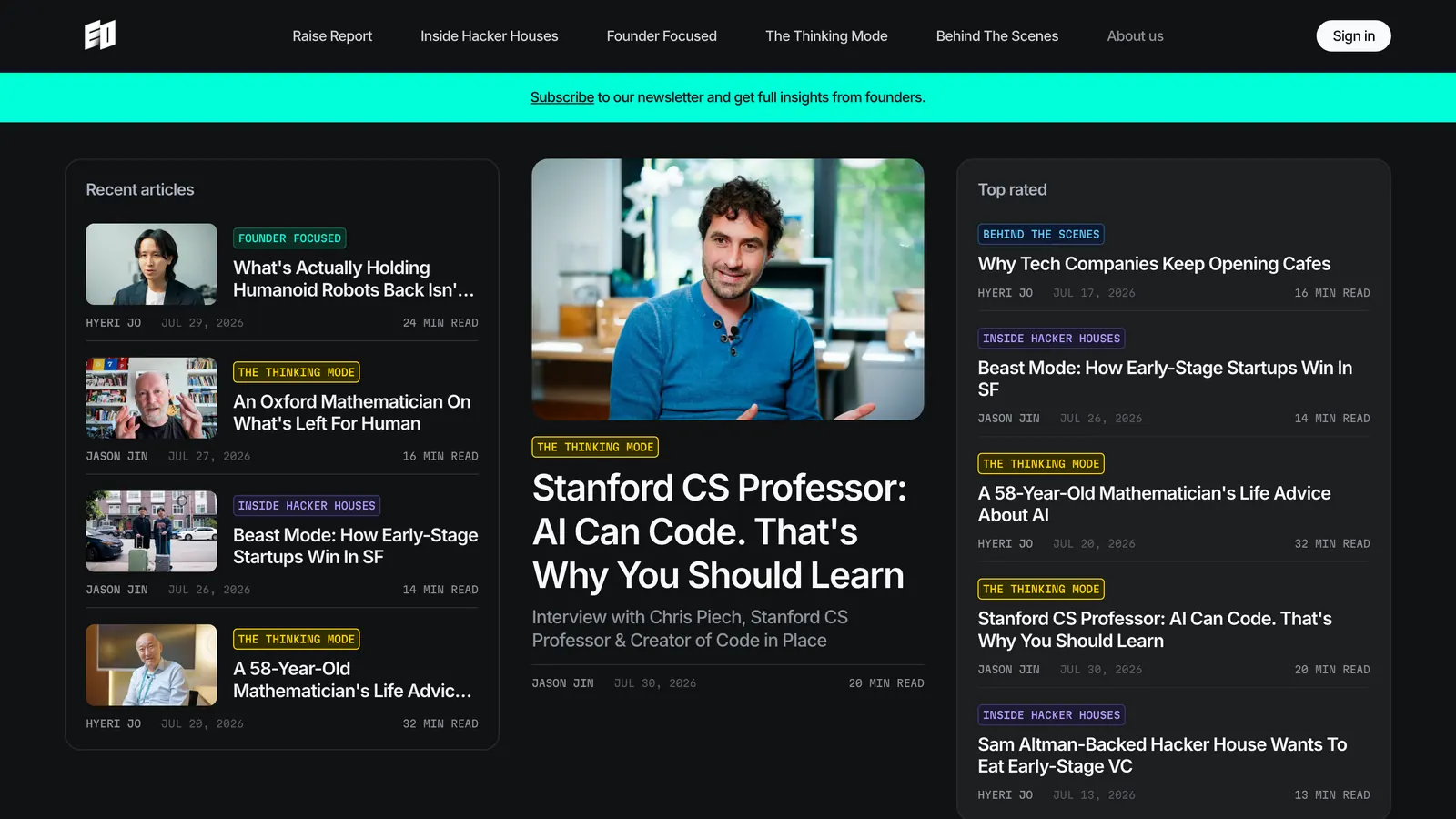 eomag.io front page in dark mode