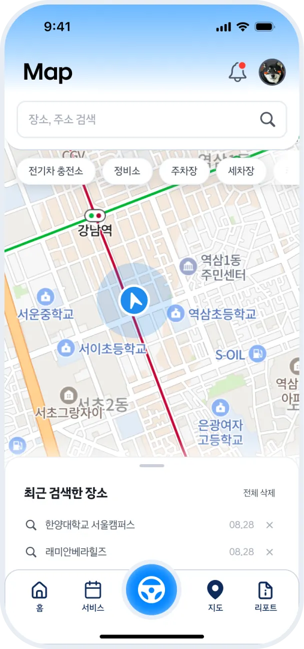 NEO Map tab screens