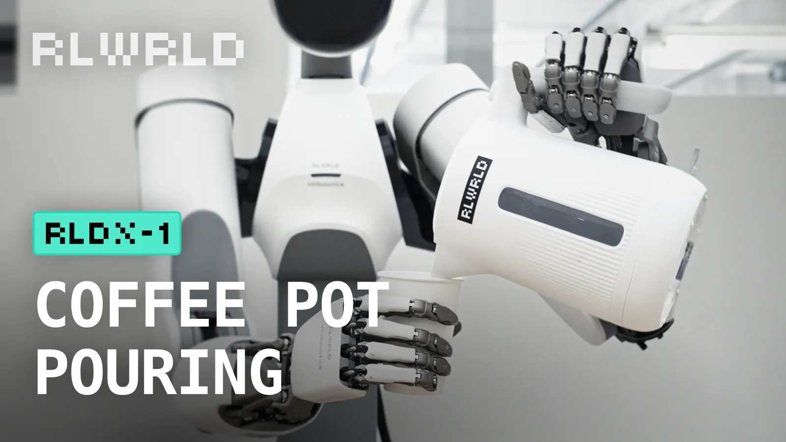 Demo thumbnail redesign: robot hand pouring from a coffee pot