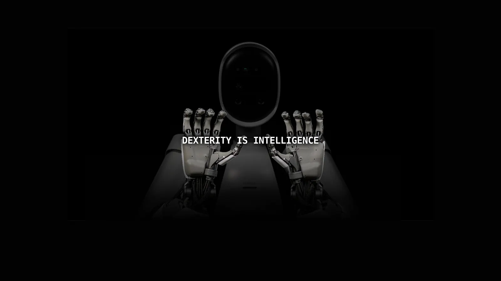 RLWRLD YouTube banner: robot hand with the line 'Dexterity is intelligence'