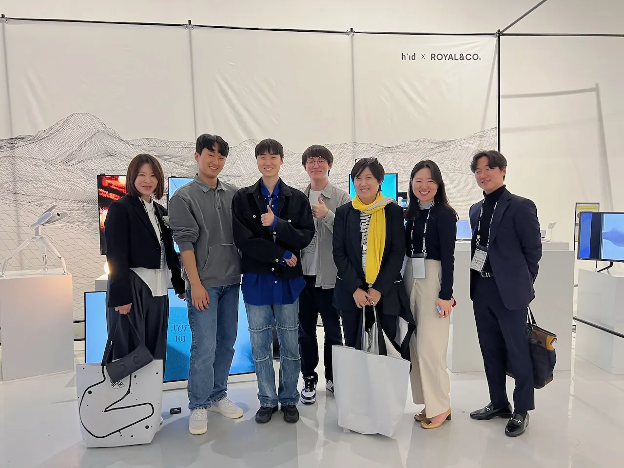 With the team at an exhibition