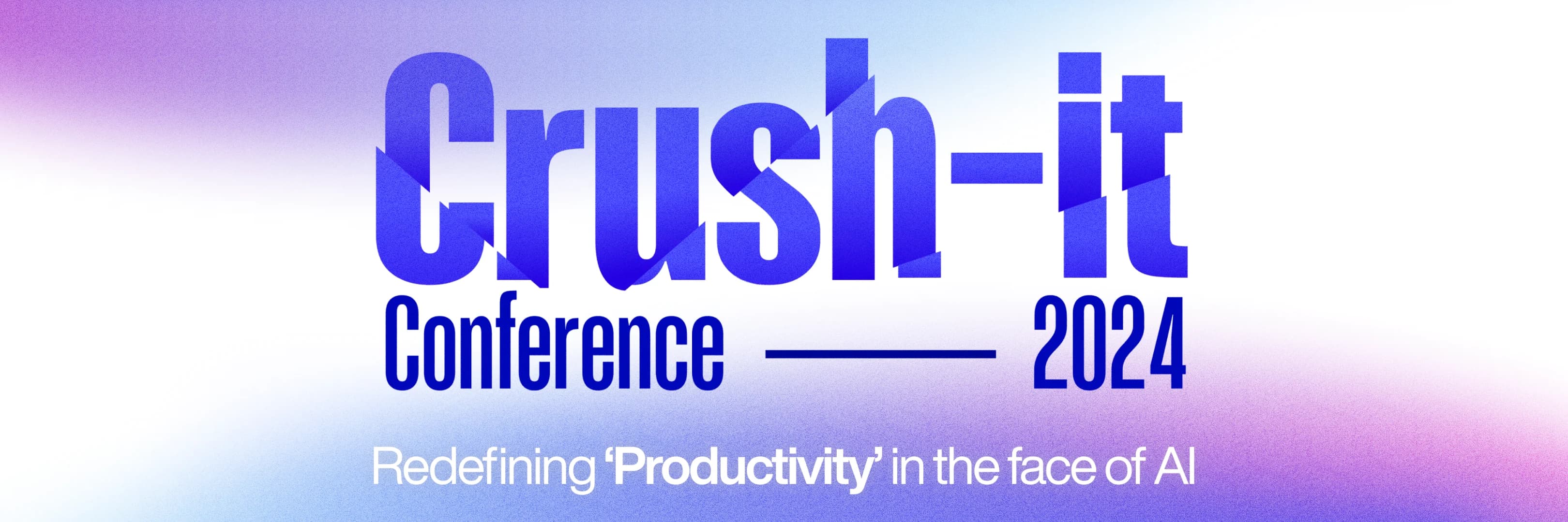 The 3:1 Crush-it Conference master lockup that the top row of tiles is sliced from
