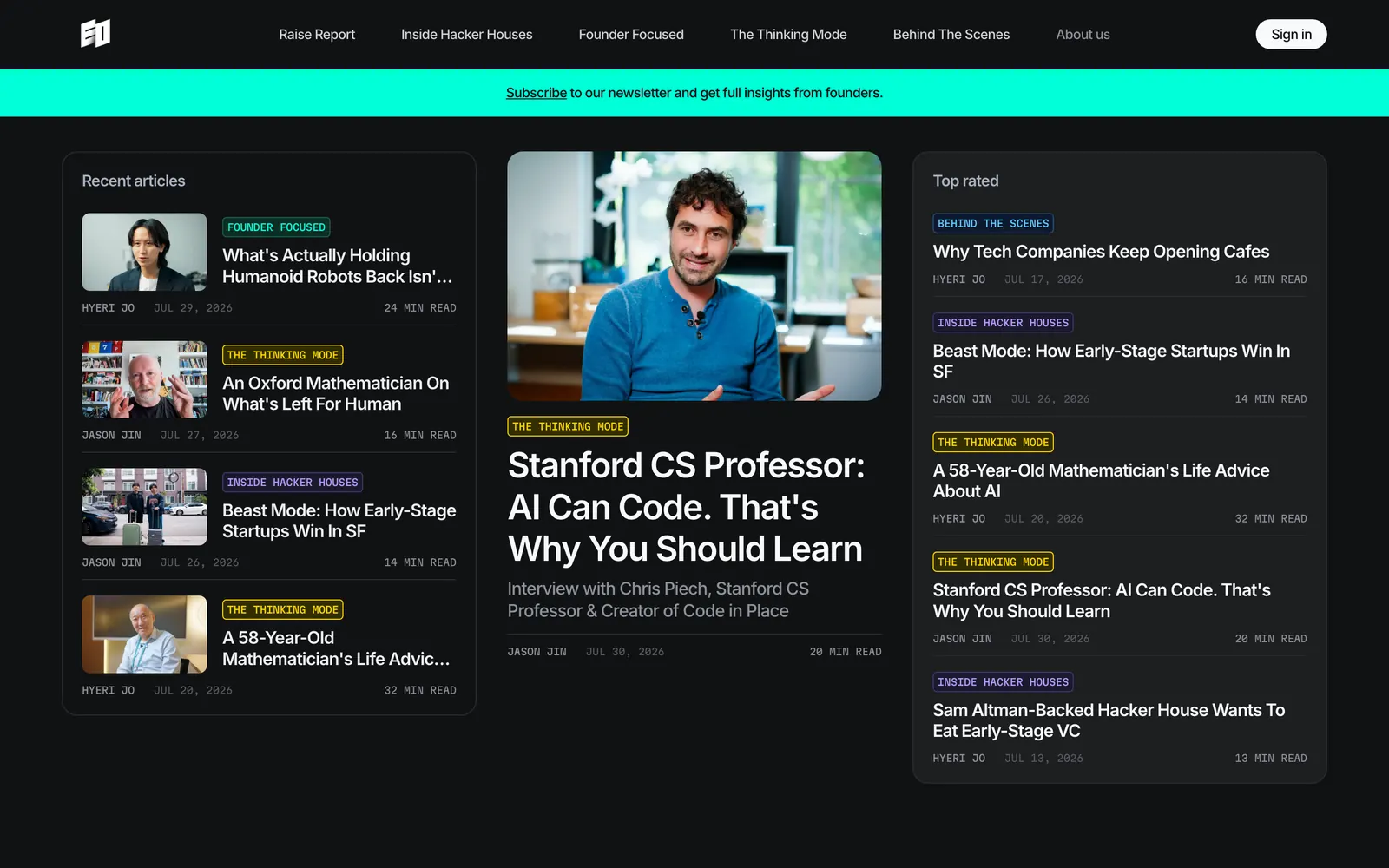 eomag.io front page in dark mode