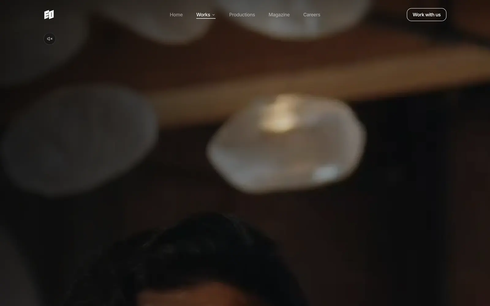 eo.team Works page with video entries and metrics