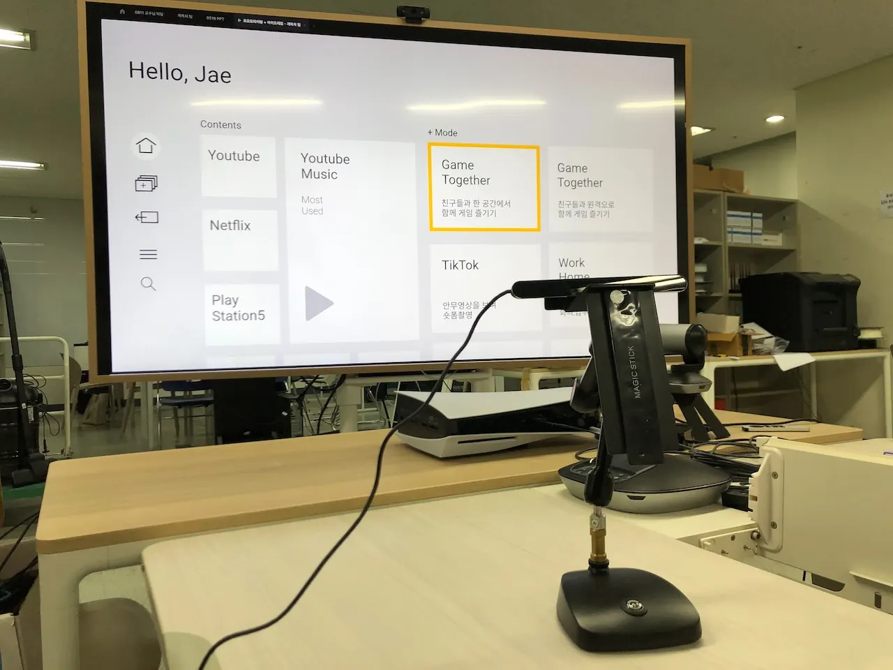 Participant during the eye-tracking usability test