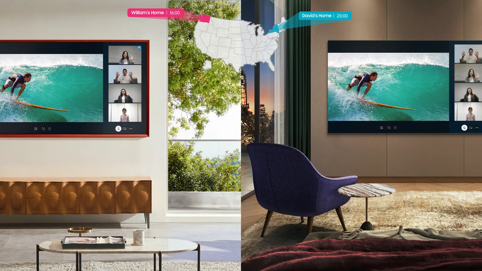 Multi View applied on a Samsung TV, view 1
